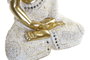 DKD Home Decor Figura de Buda Dorado y Blanco en Resina