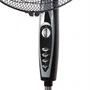 Orbegozo SF-3347 Ventilador de Pie Negro, 50W, 40cm, 3 Aspas, 3 Velocidades, Oscilante, Temporizador 2h