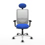 PIQUERAS Y CRESPO Silla de oficina Zulema con mecanismo Sincro, Azul y Blanco