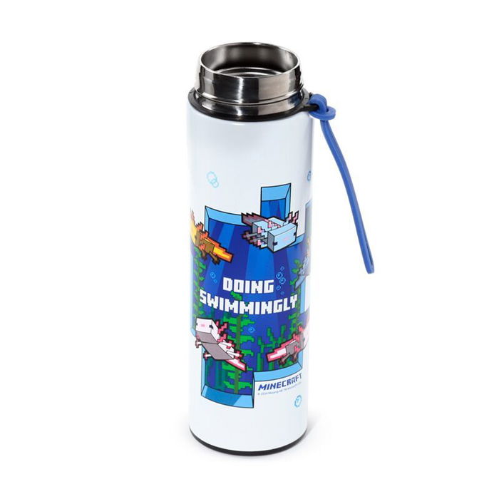 PUCKATOR Botella Termo Ajolote Minecraft Acero Inoxidable con Termómetro Digital 450ml
