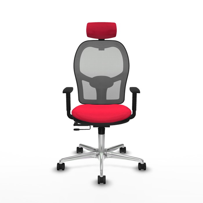 PIQUERAS Y CRESPO Silla de oficina Jorquera con mecanismo Sincro/Traslack Rojo y Gris PIQUERAS Y CRESPO Silla de oficina Jorquera con mecanismo Sincro/Traslack Rojo y Gris