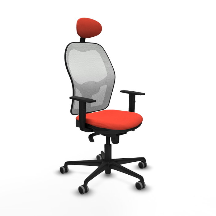 PIQUERAS Y CRESPO Silla de oficina Jorquera Naranja oscuro y Blanco con mecanismo Sincro PIQUERAS Y CRESPO Silla de oficina Jorquera Naranja oscuro y Blanco con mecanismo Sincro