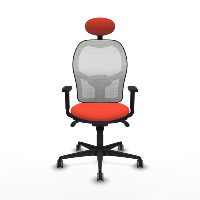 PIQUERAS Y CRESPO Silla de oficina Jorquera Naranja oscuro y Blanco con mecanismo Sincro PIQUERAS Y CRESPO Silla de oficina Jorquera Naranja oscuro y Blanco con mecanismo Sincro