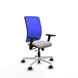 PIQUERAS Y CRESPO Silla de oficina Motilla con mecanismo Sincro/Traslack Blanco y Azul