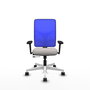 PIQUERAS Y CRESPO Silla de oficina Motilla con mecanismo Sincro/Traslack Blanco y Azul
