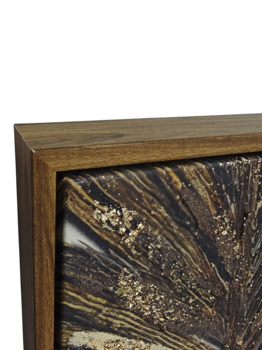 DKD Home Decor Cuadro Lienzo Hojas Palmera Dorado Set de 2