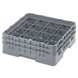 CAMBRO Cesta de lavado 16 comp. 2 alturas Gris claro