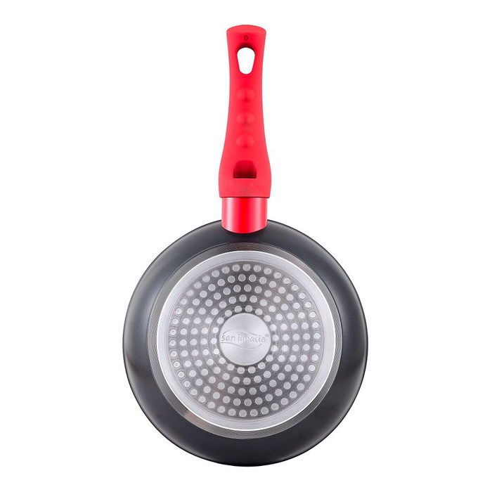 San Ignacio Sartén Toledo Ø18 cm Aluminio Forjado Inducción Antiadherente Mango Rojo