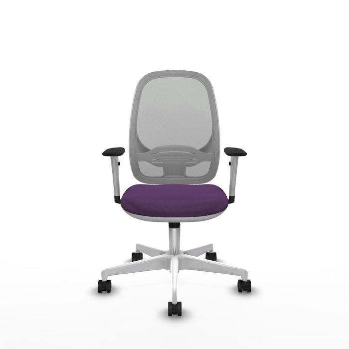 PIQUERAS Y CRESPO Silla de oficina Cilanco con mecanismo Sincro, Tela Morada y Malla Gris