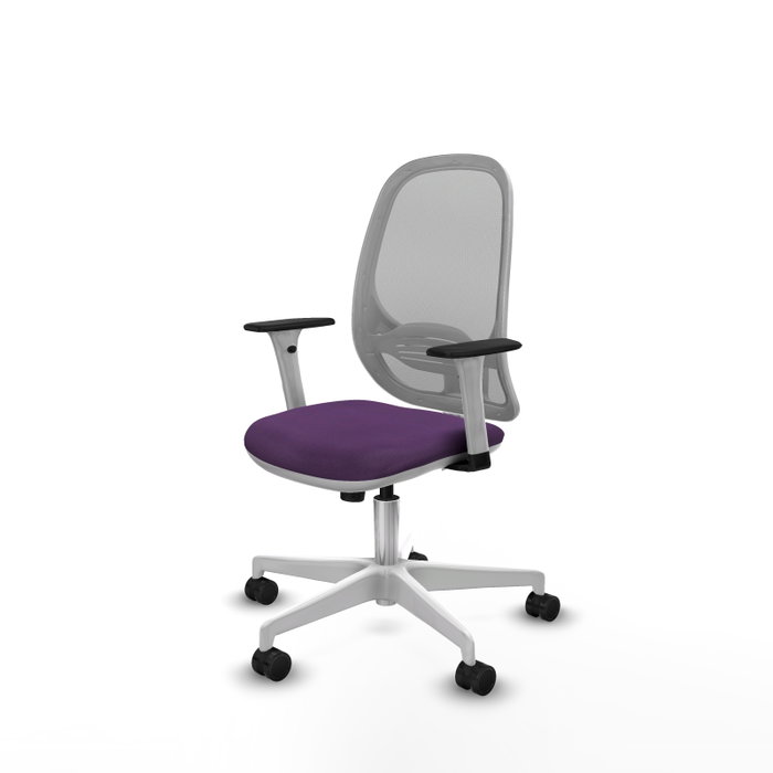 PIQUERAS Y CRESPO Silla de oficina Cilanco con mecanismo Sincro, Tela Morada y Malla Gris