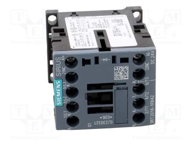 SIEMENS 3RT2018-1FB42 Contactor 3-polar 16A 24VDC
