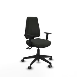 PIQUERAS Y CRESPO Silla de oficina Elche, mecanismo Asincro, Tela Negro