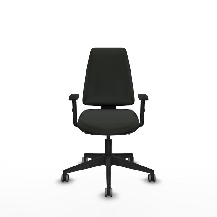 PIQUERAS Y CRESPO Silla de oficina Elche, mecanismo Asincro, Tela Negro