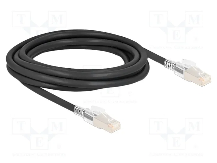 DeLOCK Cable de red RJ45 Cat.6A S/FTP con clips de seguridad, 3 m, negro DeLOCK Cable de red RJ45 Cat.6A S/FTP con clips de seguridad, 3 m, negro