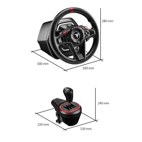Thrustmaster Volante T128 + Palanca TH8S Hybrid Force Feedback, Pack para PC y Xbox Series X/S