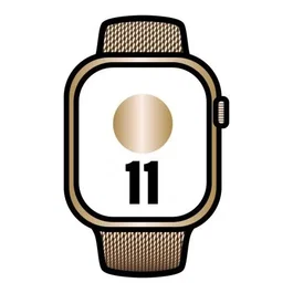 Apple Watch Series 11 MF8Y4QL/A - GPS + Cellular, Titanio Dorado, Correa Milanese Loop Dorada, 42 mm