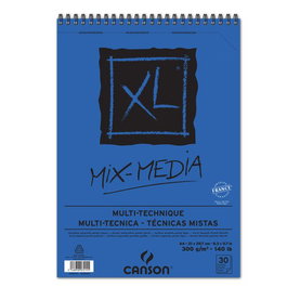 Bloc De Dibujo Canson Xl Mix Media Textured Con Espiral Grano Medio A4 300G 30H (Set de 5)