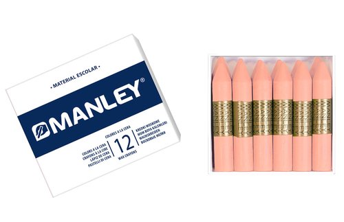 Manley Estuche de 12 Ceras 60mm Carne