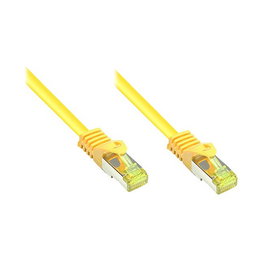 GoodConnections Cable de Red RJ45 Cat 7 S/FTP, 20m, 10 Gbit/s, 600 MHz, Conectores Chapados en Oro, Amarillo, Halogen-Free
