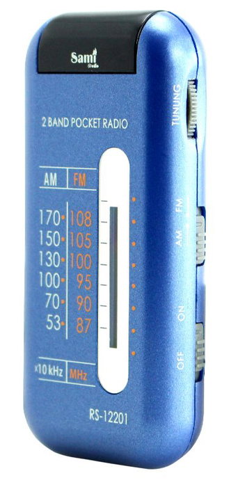SAMI Radio XS - Radio de 2 bandas con procesador DSP, grabación de audio y clip metálico para auriculares