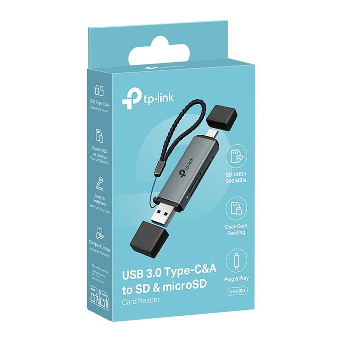 TP-Link UA430D Lector de Tarjetas USB 3.1 Tipo-C y Tipo-A para SD y MicroSD