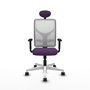 PIQUERAS Y CRESPO Silla de oficina Motilla con mecanismo Sincro, Morado y Blanco