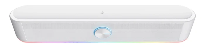 Trust Barra de Sonido GXT 619W Thorne Blanco con Iluminación RGB, 2.0 Canales, 6 W, Conexión USB/AUX para PC y Escritorio