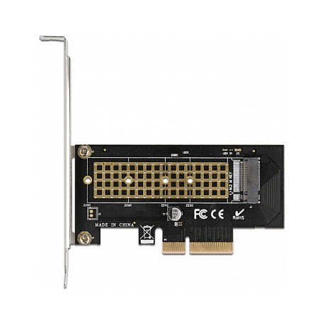 DeLOCK Tarjeta de expansión PCIe x4 a M.2 NVMe interna Key M 80 mm, PCI Express 4.0, factor de forma low profile, compatible con Windows 10/8.1