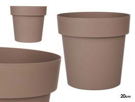 Ibergarden Maceta Plastico Marron 20 cm Diametro Alto 19 cm Capacidad 3.4 L (Set de 12)