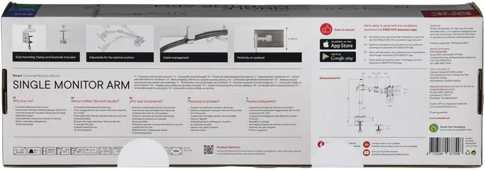 One For All Soporte Monitor Inteligente VESA 100 Brazo Simple 13 a 32 Pulgadas Blanco