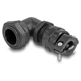DeLOCK Prensaestopas con alivio de tensión y protección contra la flexión 90° PG13,5 Negro
