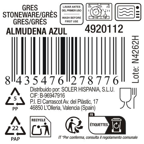 La Mediterranea Mug 330 cc Azul "Almudena" Md (36 Unidades)