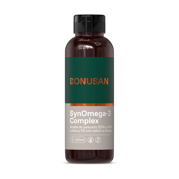 Bonusan SynOmega-3 con DHA, Colina y Vitamina D3 (Mango) 250 ml Bonusan SynOmega-3 con DHA, Colina y Vitamina D3 (Mango) 250 ml