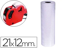 Q-connect KF00712 Etiquetas Blanca 21x12 mm Lisa Rollo 1000 Etiquetas para Etiquetadora