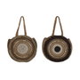 DKD Home Decor Bolso Mediterraneo Crema Marron Yute Polyester 2 Unidades 11 x 36 x 36 cm