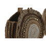 DKD Home Decor Bolso Mediterraneo Crema Marron Yute Polyester 2 Unidades 11 x 36 x 36 cm