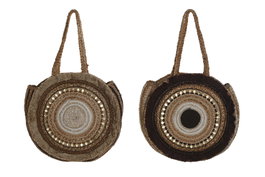DKD Home Decor Bolso de Yute Surtido de 2 Unidades Crema y Marrón