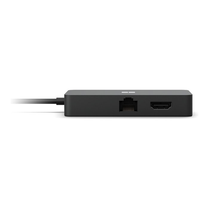 Microsoft USB-C Travel Hub Surface Accesorio, Hub de Viaje USB-C Negro con HDMI 2.0, VGA, USB-A, USB-C (3.2 Gen 2), 2m Cable, Compatible con Surface, Windows, Mac