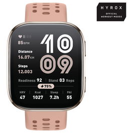 Amazfit Bip 6 Smartwatch con Pantalla AMOLED 1.97", GPS, 14 Días Batería, Resistente al Agua 5ATM, Modo HYROX, Color Beige Dorado