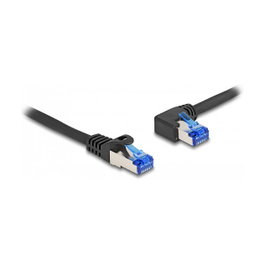 DeLOCK Cable de red RJ45 Cat.6A S/FTP recto/angular 0,5 m Negro