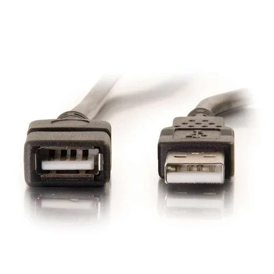 C2G 52107 Alargador Cable USB 2.0, USB-A Macho a USB-A Hembra, 2 metros, Apantallado, Compatible con PC y Mac