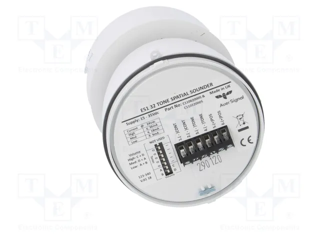 AUER SIGNAL ES1 Sirena de Sonido 24VDC Blanco