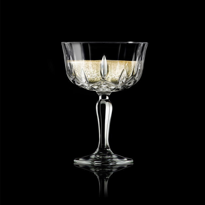 Rcr Cristalleria IT Copa Cóctel Colección Opera 240 ml - 6 Unidades - Eco-Crystal Glass - Diámetro 100 mm Altura 140 mm