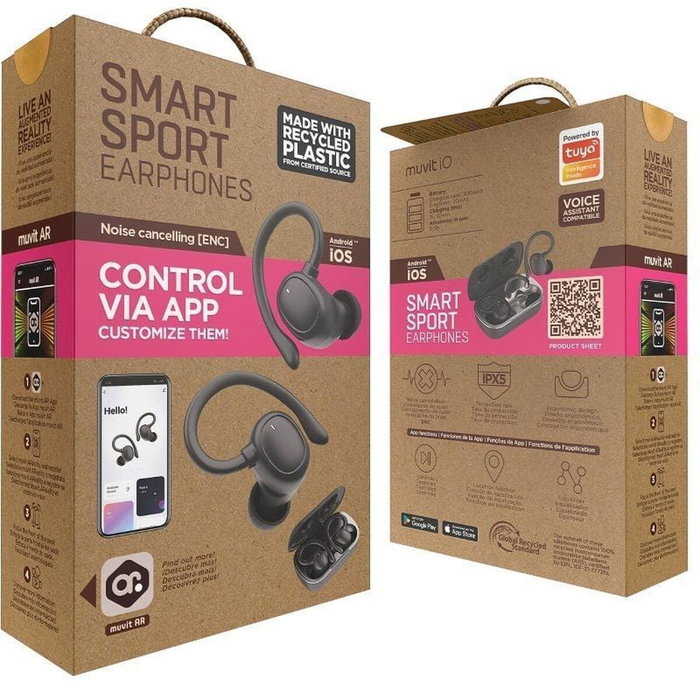 Muvit iO Smart True Wireless Sport ENC Negros Muvit iO Smart True Wireless Sport ENC Negros