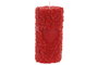 DKD Home Decor Vela Pilar de Parafina Roja con Rosas y Aroma a Fresa