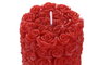 DKD Home Decor Vela Pilar de Parafina Roja con Rosas y Aroma a Fresa