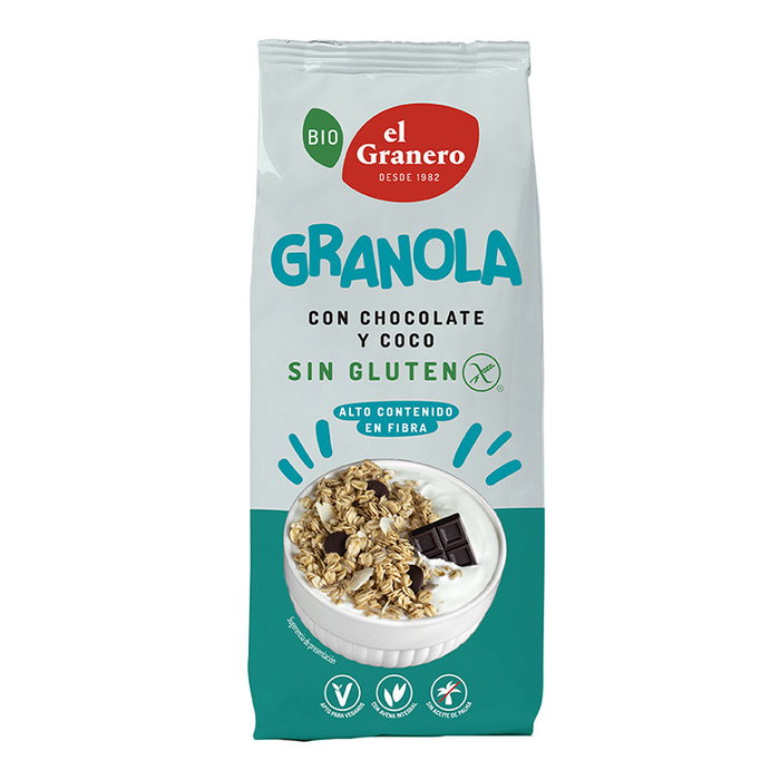 El Granero Integral Granola con Chocolate y Coco Sin Gluten Bio 350 g
