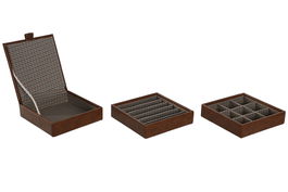 DKD Home Decor Joyero Tradicional Marron 13.5 x 11 x 13 cm (4 Unidades)