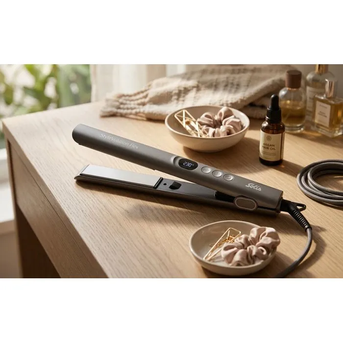 Solis StyleVolution Flex Plancha de Pelo 52 W 5 Ajustes de Temperatura Gris Solis StyleVolution Flex Plancha de Pelo 52 W 5 Ajustes de Temperatura Gris