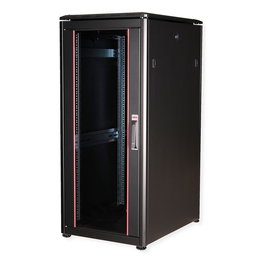 ROLINE 26.21.0222 Rack de red de 19 pulgadas 26U, 600x800 mm (An x Pr), puerta de cristal negro, capacidad de carga 600 kg